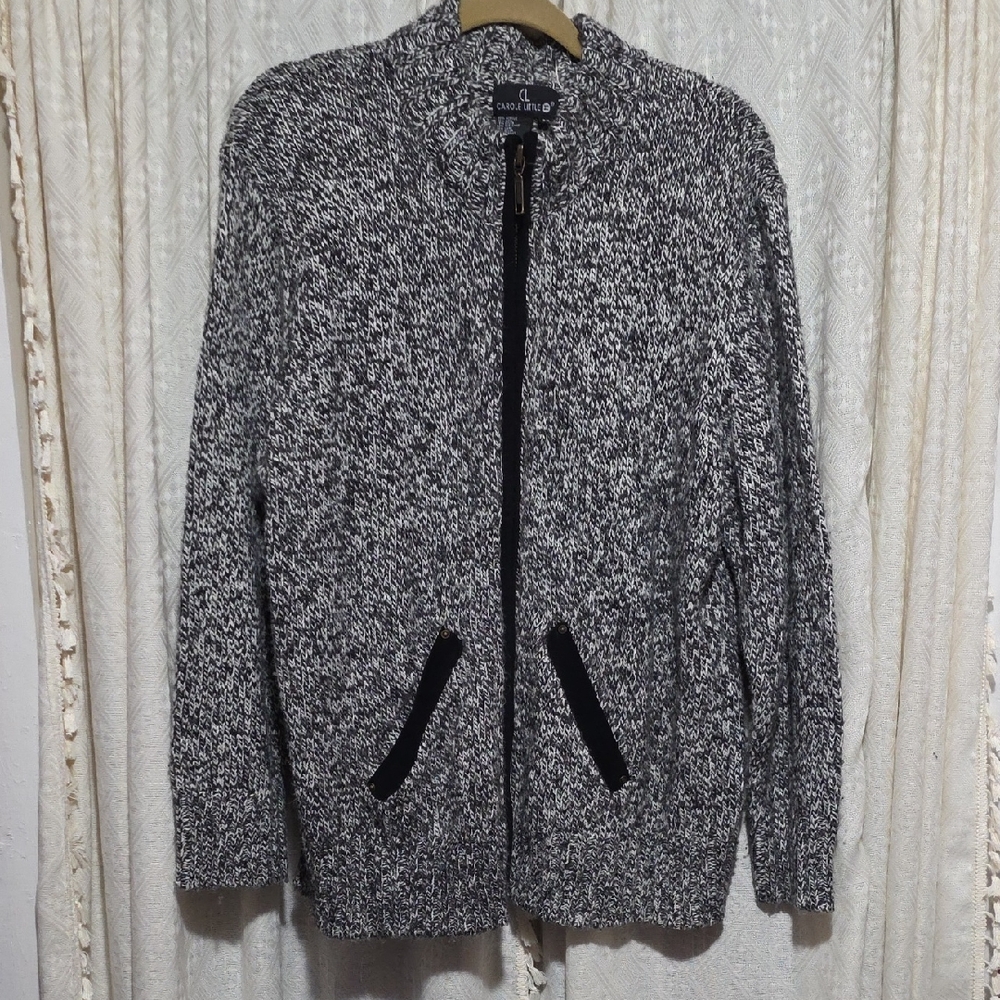 Carole Little Black and White Knit Sweater